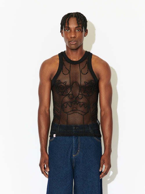 GRAPHIC NET VEST in BLACK | Charles Jeffrey Loverboy