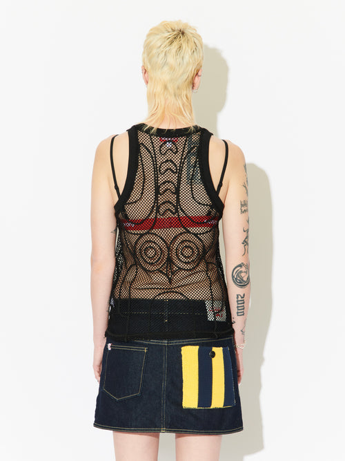 GRAPHIC NET VEST in BLACK