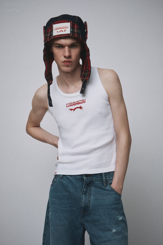 LOGO TANK TOP in WHITE RED