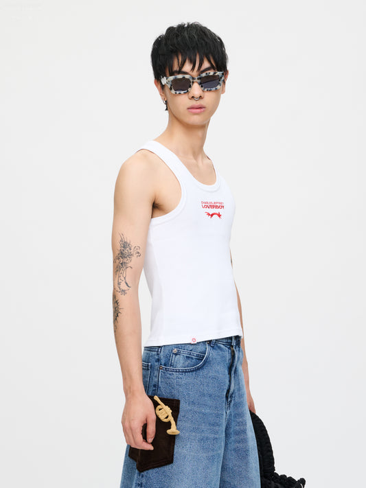 LOGO TANK TOP in WHITE RED