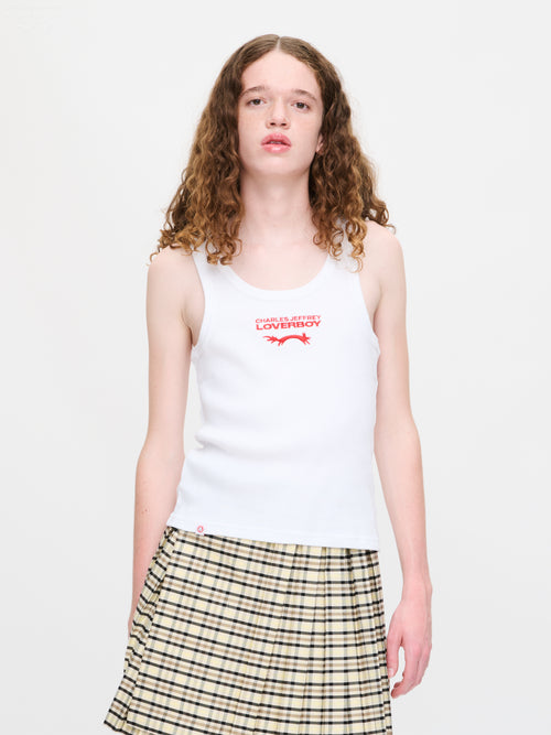 LOGO TANK TOP in WHITE RED