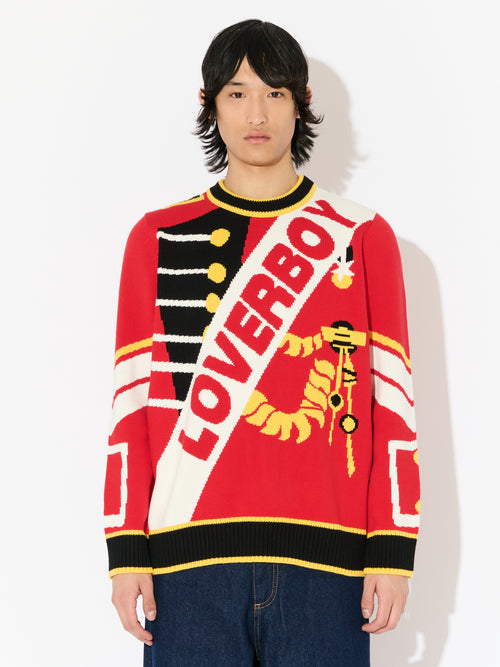 LOVERBOY LOGO JUMPER in RED | Charles Jeffrey Loverboy