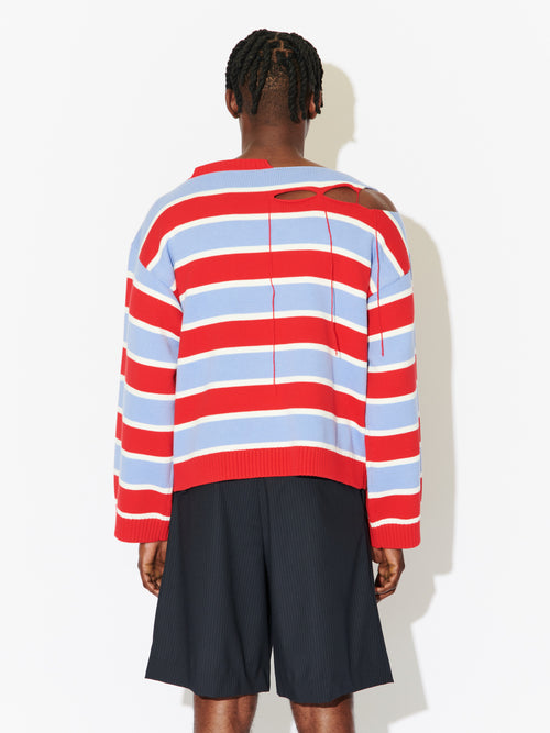 SLASH STRIPE JUMPER in RED