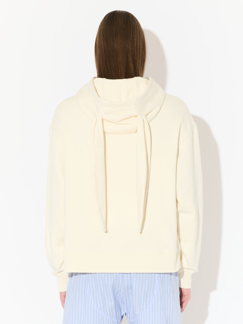 PATCH RABBIT EARS HOODY in ECRU