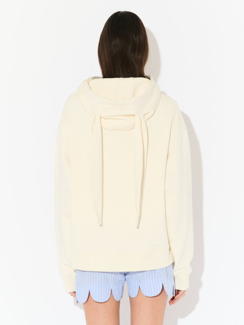 PATCH RABBIT EARS HOODY in ECRU