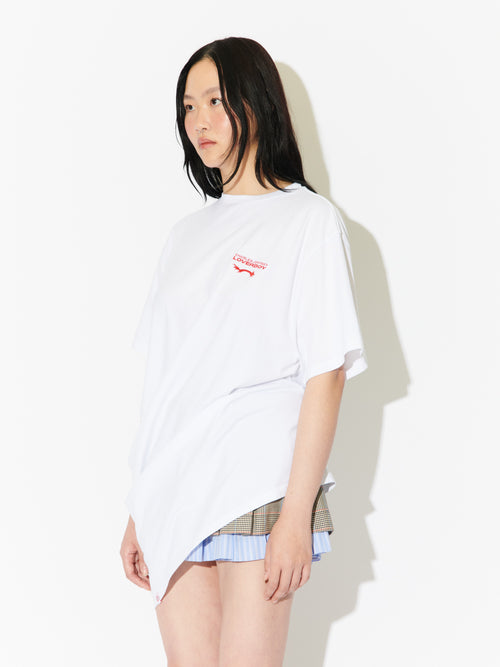 TOPSY TURVY TEE in WHITE