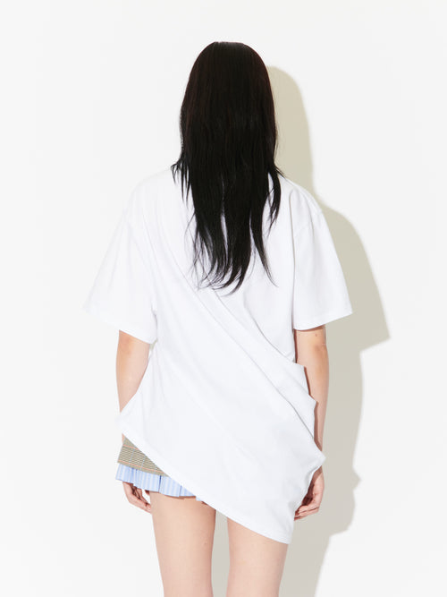 TOPSY TURVY TEE in WHITE