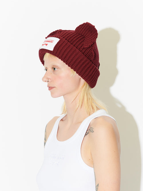 CHUNKY EARS BEANIE in RED