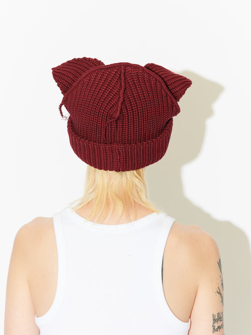 CHUNKY EARS BEANIE in RED