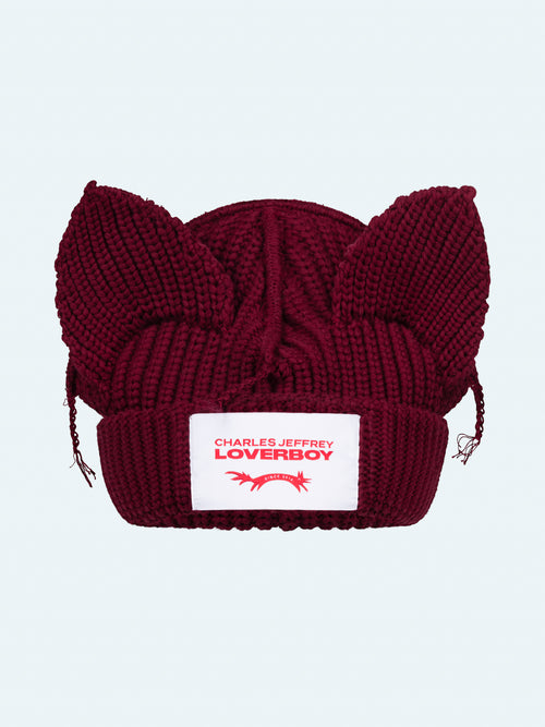 CHUNKY EARS BEANIE in RED | Charles Jeffrey Loverboy