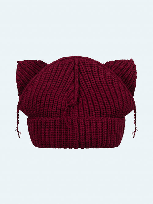 CHUNKY EARS BEANIE in RED