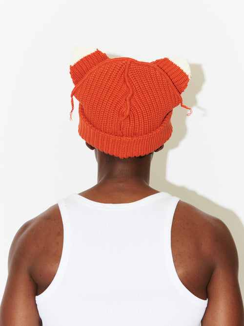 CHUNKY EARS BEANIE in ORANGE