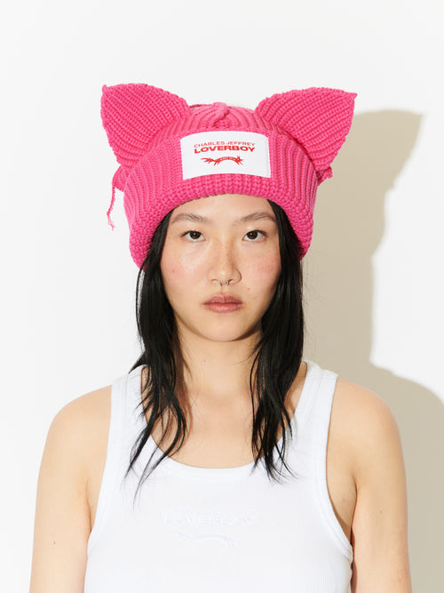 CHUNKY EARS BEANIE in PINK