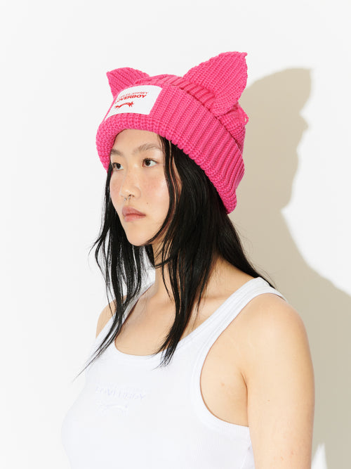 CHUNKY EARS BEANIE in PINK