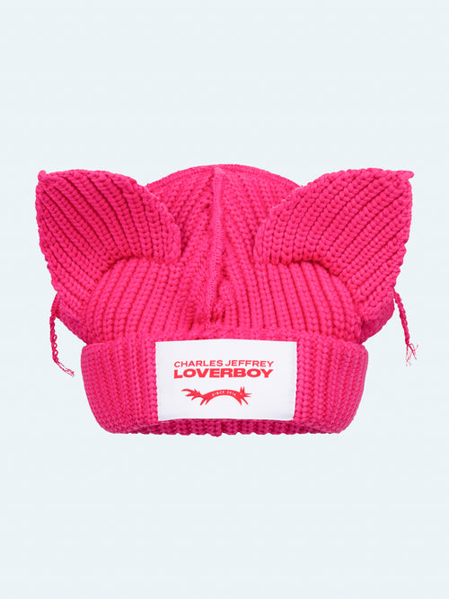 CHUNKY EARS BEANIE in PINK | Charles Jeffrey Loverboy