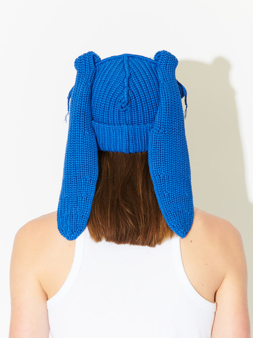 CHUNKY RABBIT BEANIE in BLUE