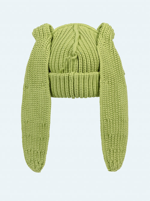 CHUNKY RABBIT BEANIE in GREEN