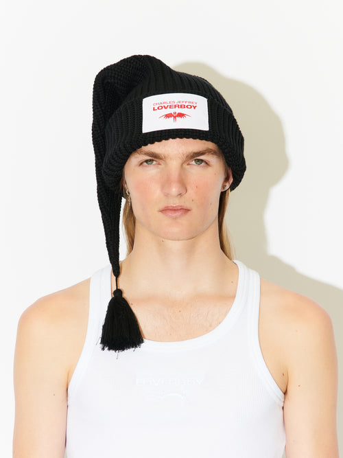 SLOPPY GIUSEPPE BEANIE in BLACK