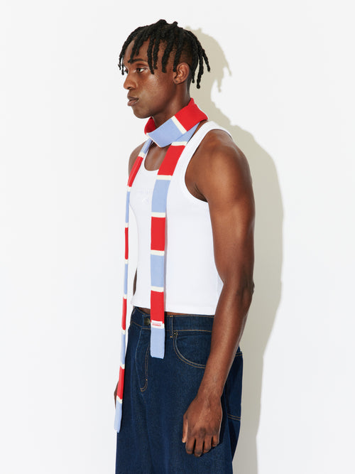 SKINNY SCARF in RED + BLUE STRIPE | Charles Jeffrey Loverboy