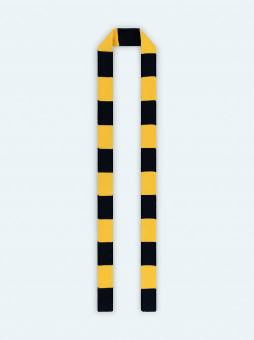 SKINNY SCARF in YELLOW + NAVY STRIPE