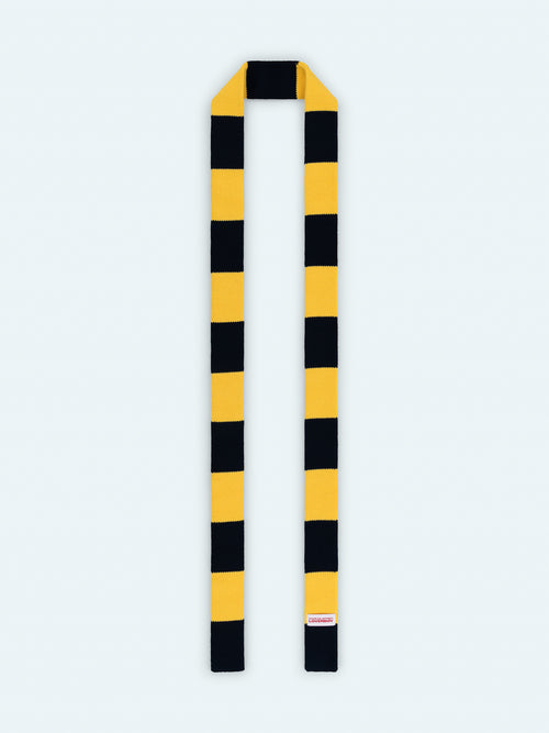 SKINNY SCARF in YELLOW + NAVY STRIPE