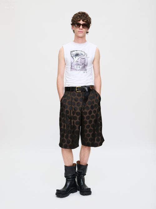 BERMUDA SHORT in BROWN POLKA DOT