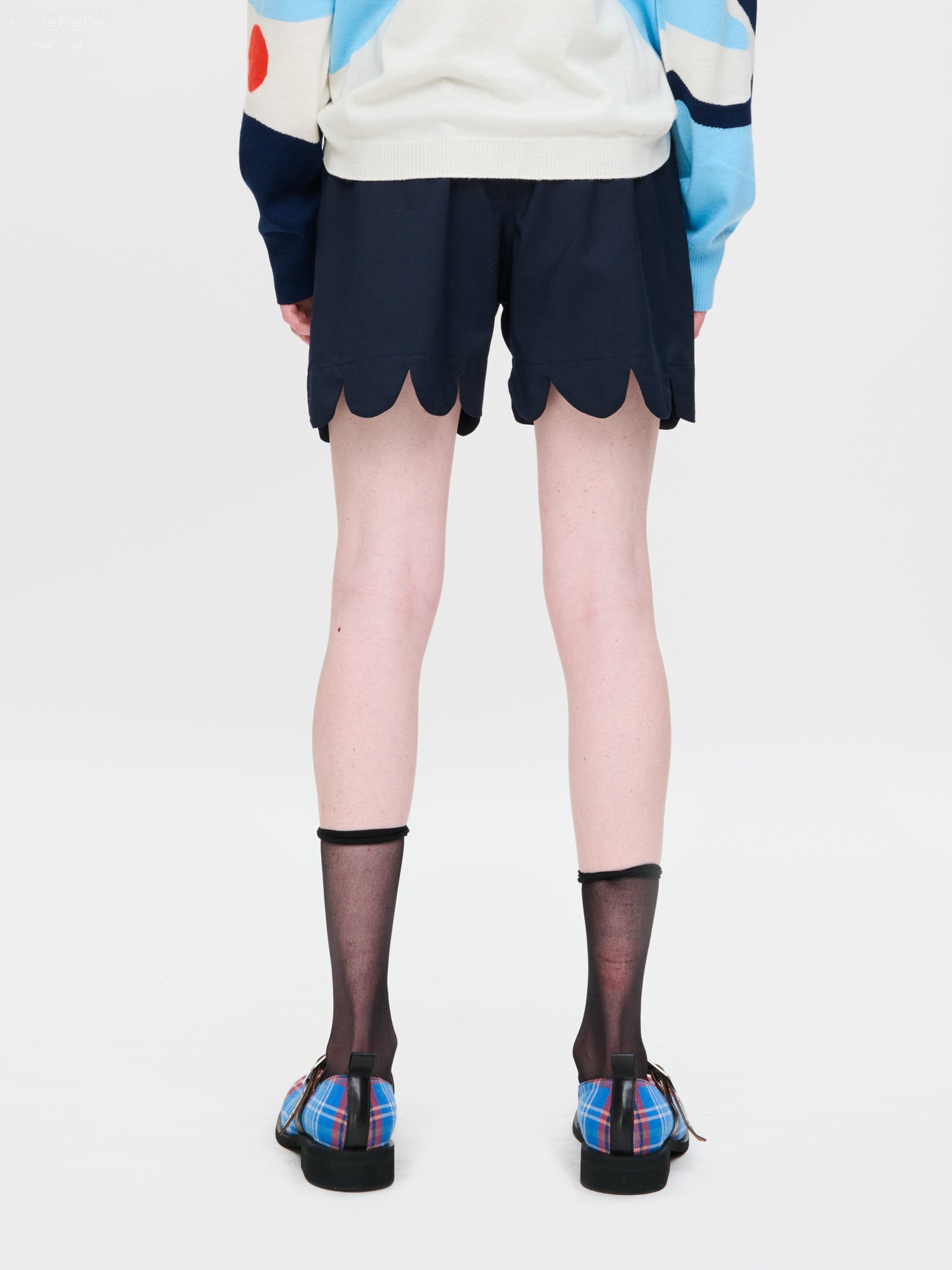 FORMAL SCALLOPED BOXER SHORTS in NAVY – Charles Jeffrey Loverboy
