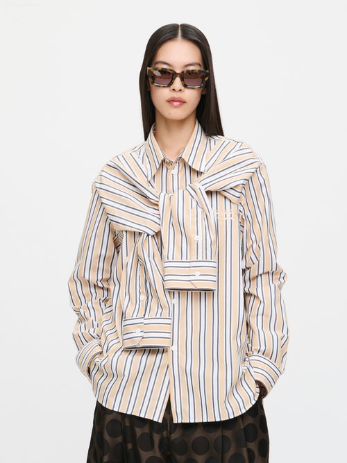 HOLD ME SHIRT in BEIGE STRIPE | Charles Jeffrey Loverboy