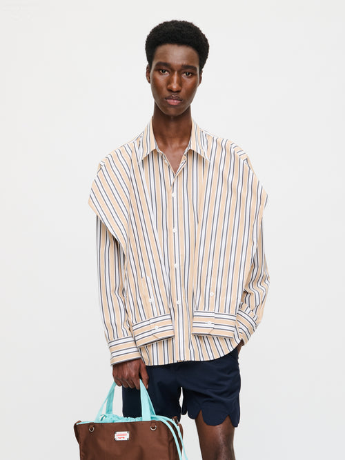 HOLD ME SHIRT in BEIGE STRIPE