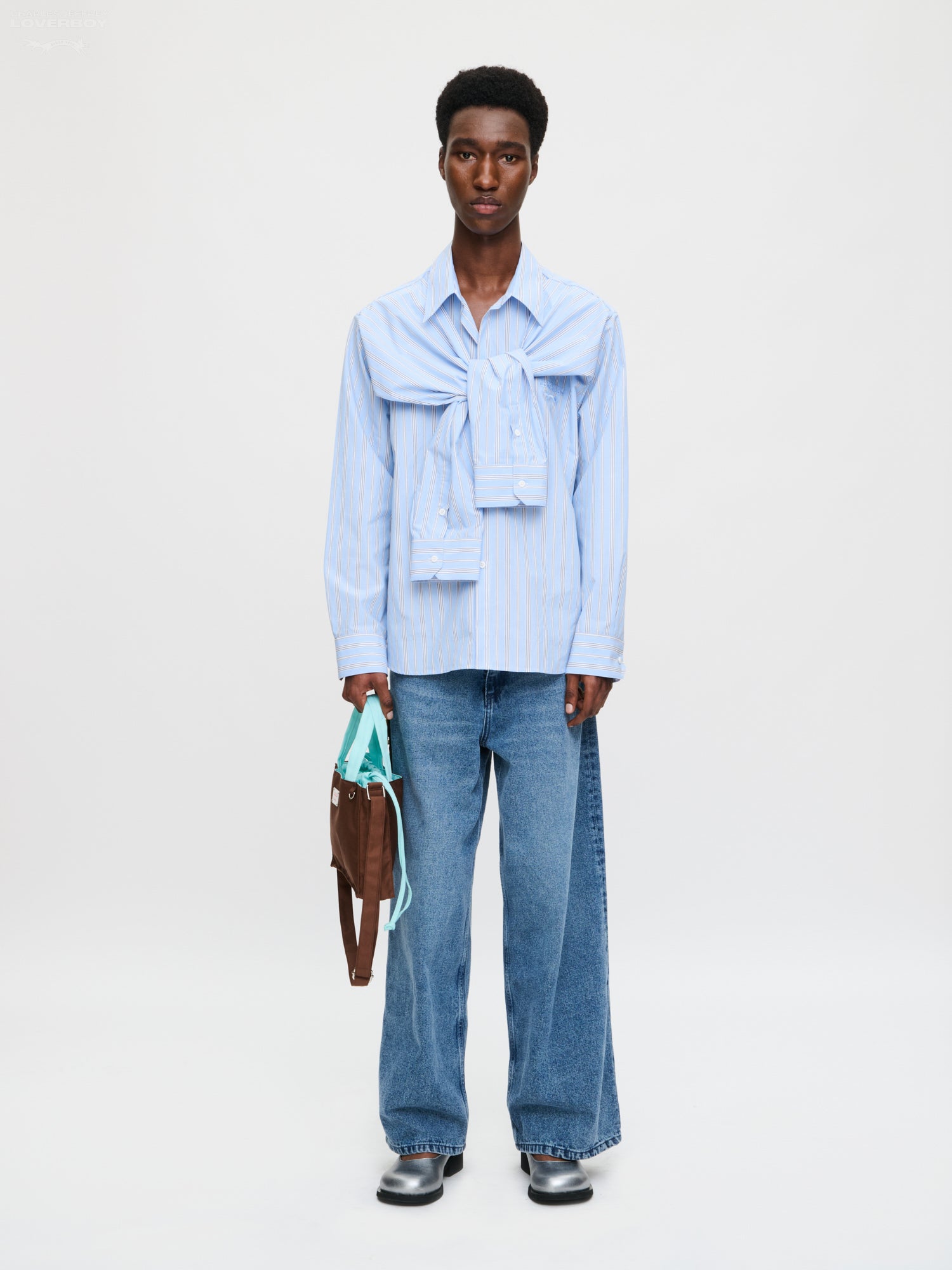 HOLD ME SHIRT in BLUE STRIPE – Charles Jeffrey Loverboy