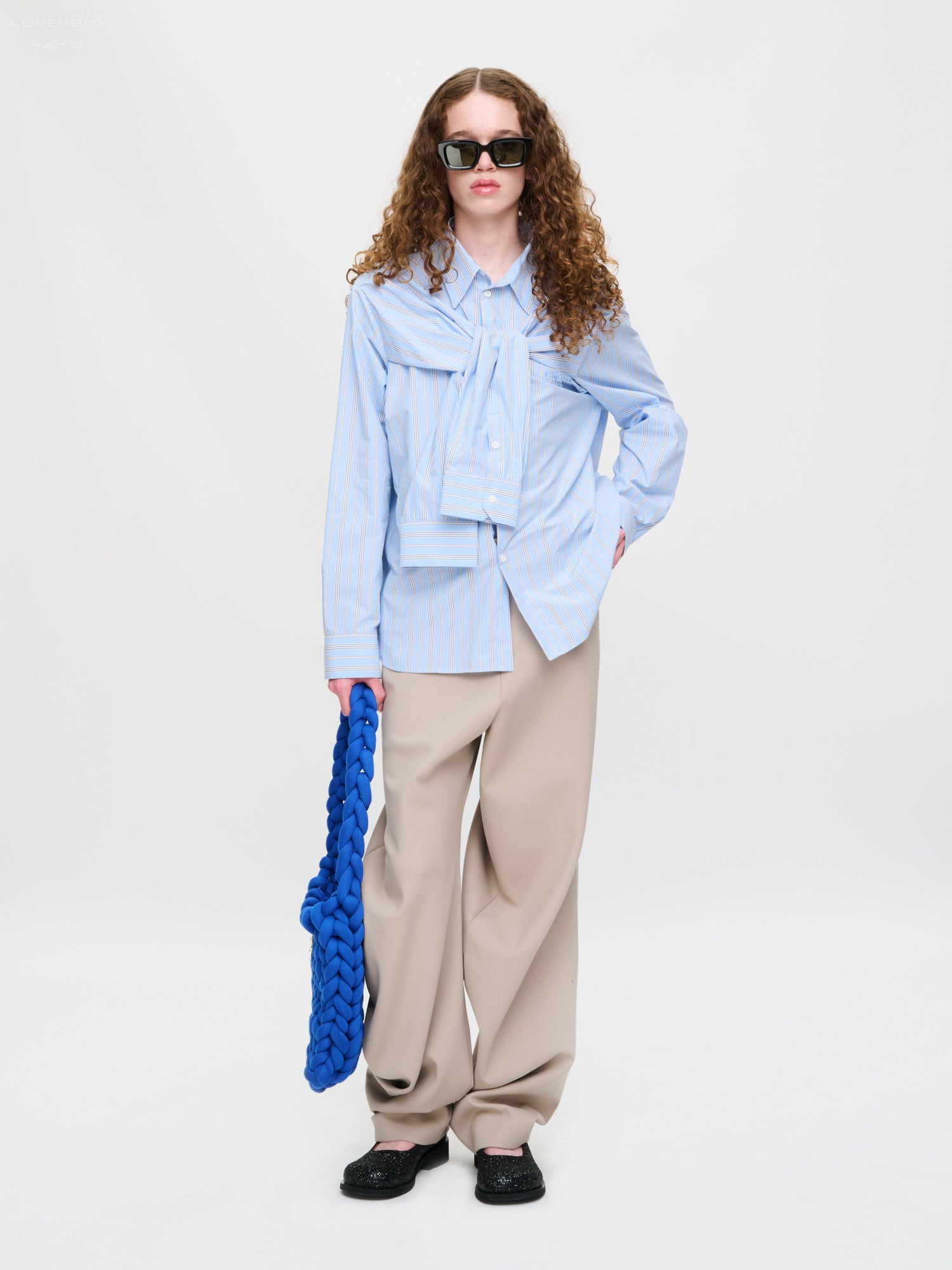 HOLD ME SHIRT in BLUE STRIPE – Charles Jeffrey Loverboy