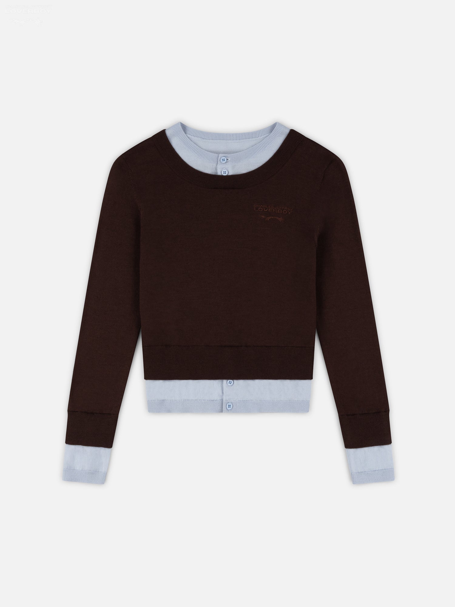 DOUBLE SOFT SWEATER in BROWN LIGHT BLUE – Charles Jeffrey Loverboy