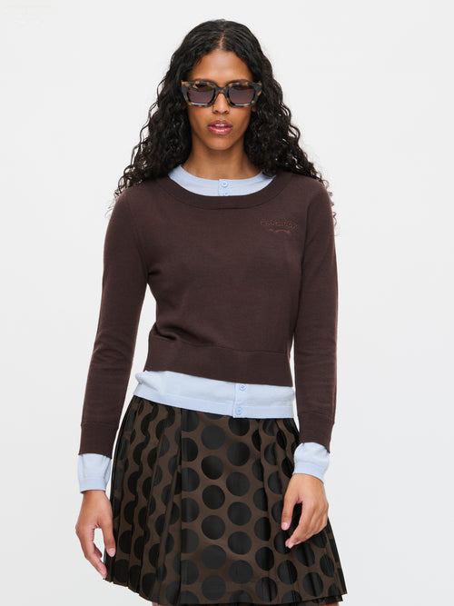 DOUBLE SOFT SWEATER in BROWN LIGHT BLUE | Charles Jeffrey Loverboy