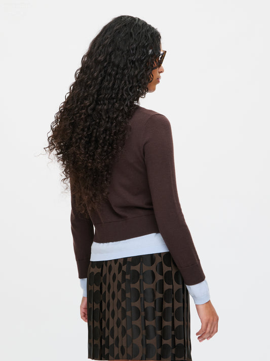 DOUBLE SOFT SWEATER in BROWN LIGHT BLUE