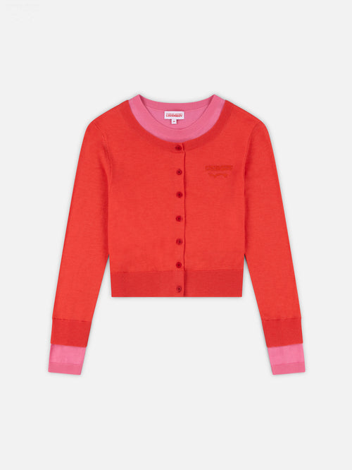 DOUBLE SOFT CARDI in CORAL PINK