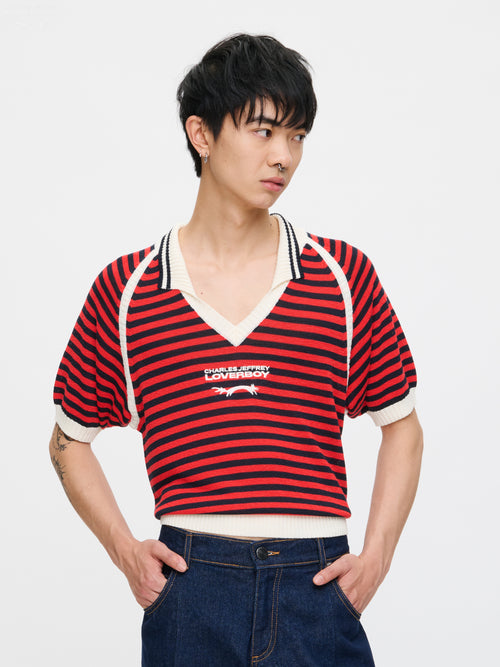 CHEEKY POLO in RED NAVY STRIPE