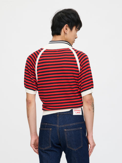 CHEEKY POLO in RED NAVY STRIPE