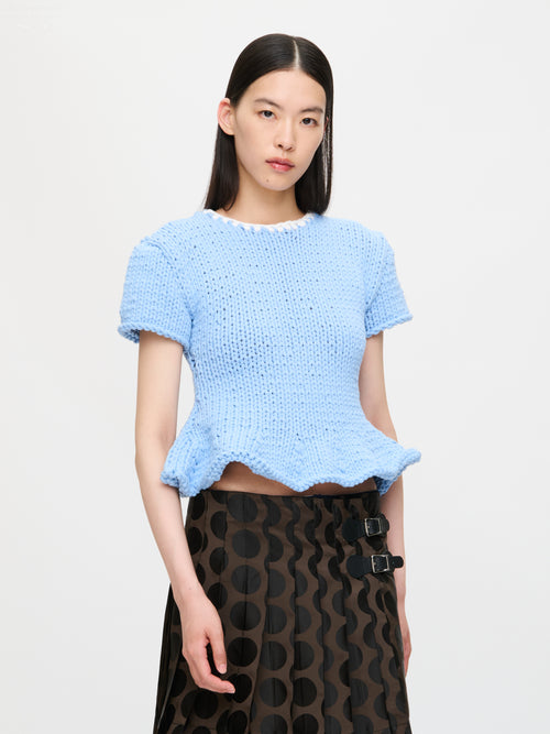 DOLLY TOP in BLUE ECRU | Charles Jeffrey Loverboy
