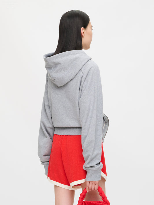 ALL TIED UP HOODY in GREY MARL
