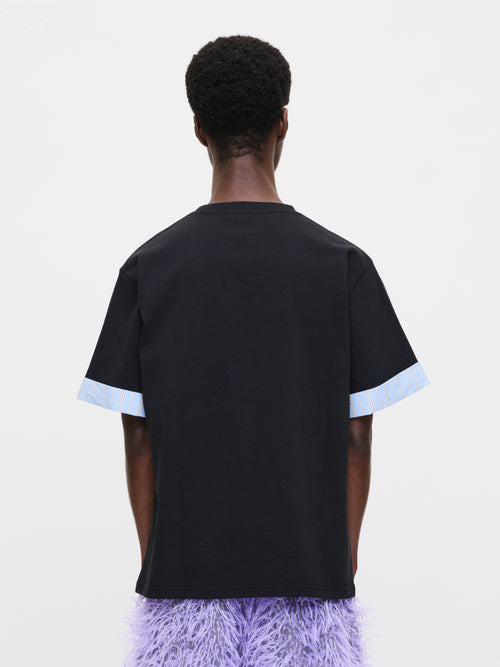 ABBEY ROAD TURN UP TEE in BLACK BLUE