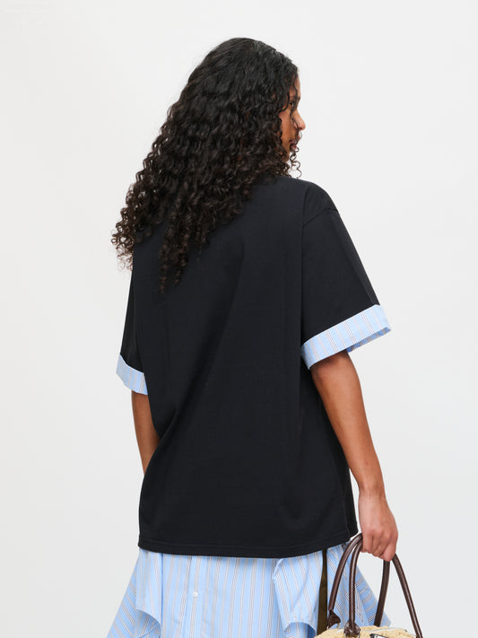 ABBEY ROAD TURN UP TEE in BLACK BLUE