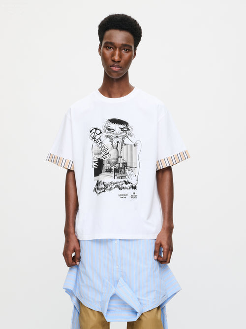 ABBEY ROAD TURN UP TEE in WHITE BEIGE | Charles Jeffrey Loverboy