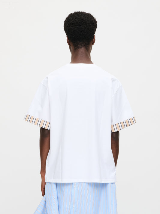 ABBEY ROAD TURN UP TEE in WHITE BEIGE