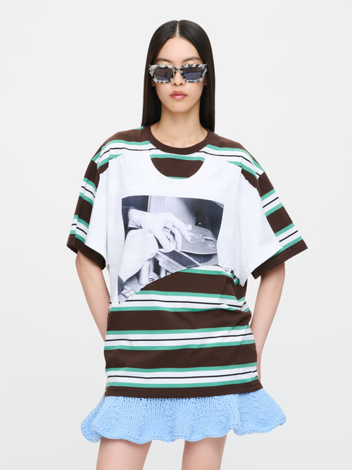 ABBEY ROAD DOUBLE TEE in BROWN WHITE | Charles Jeffrey Loverboy