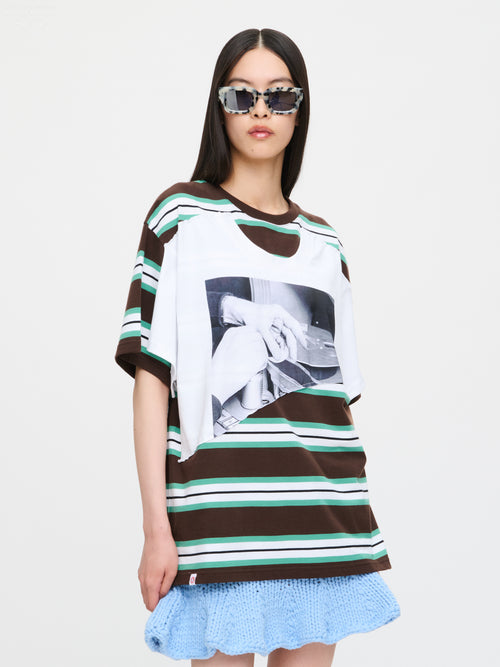 ABBEY ROAD DOUBLE TEE in BROWN WHITE | Charles Jeffrey Loverboy