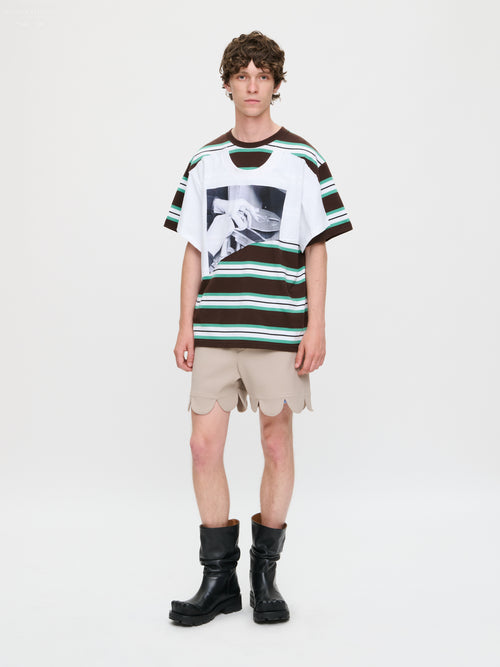 ABBEY ROAD DOUBLE TEE in BROWN WHITE