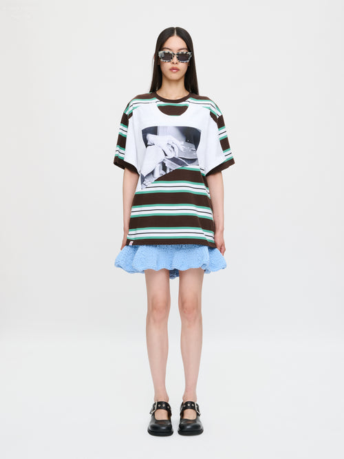 ABBEY ROAD DOUBLE TEE in BROWN WHITE