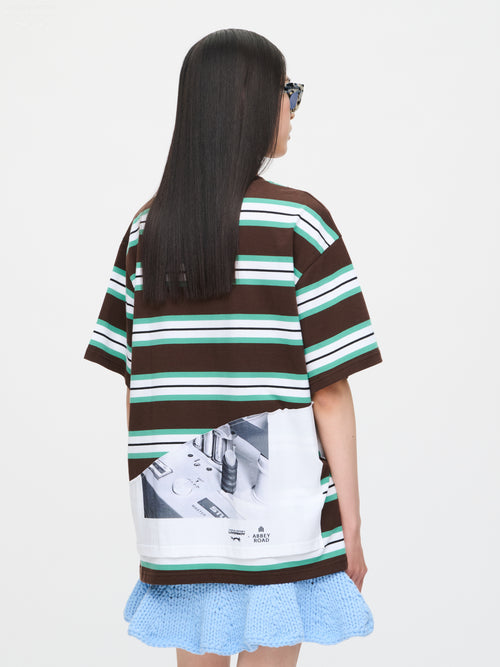 ABBEY ROAD DOUBLE TEE in BROWN WHITE