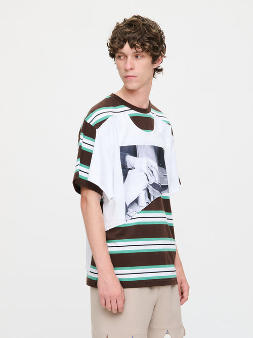 ABBEY ROAD DOUBLE TEE in BROWN WHITE