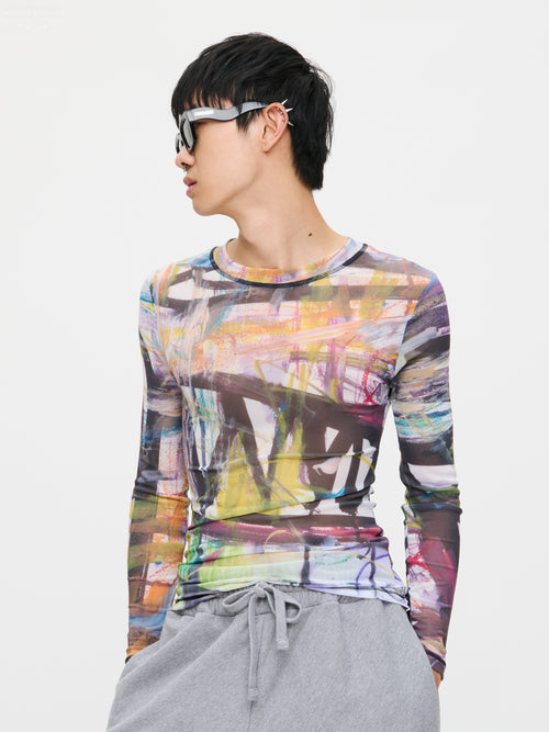 POWERMESH TOP in MULTICOLOUR | Charles Jeffrey Loverboy